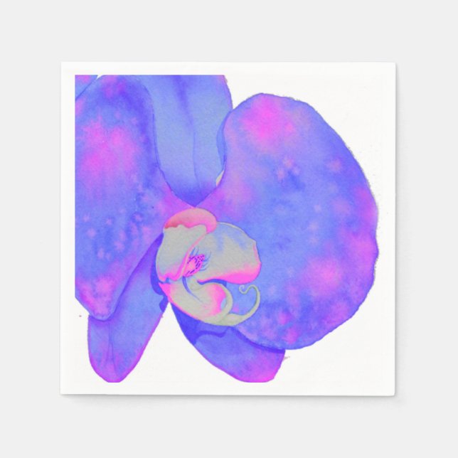 Purple violet Orchids Napkin (Front)