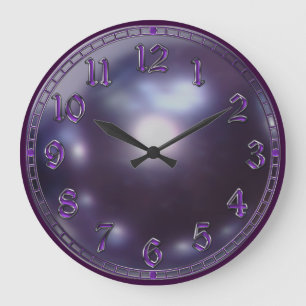 Purple, Violet Pearl Large Clock