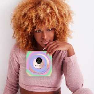 Purple Violet Rose Custom QR LOGO SHOP Square Business Card