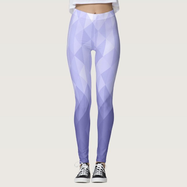 Purple violet triangle geometric squares leggings (Front)