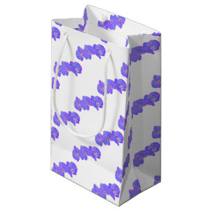 Purple violet watercolor orchid painting small gift bag