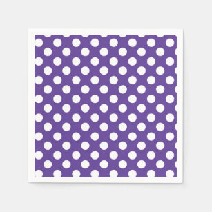 Purple Violet & White Polka Dots Birthday Party Napkin