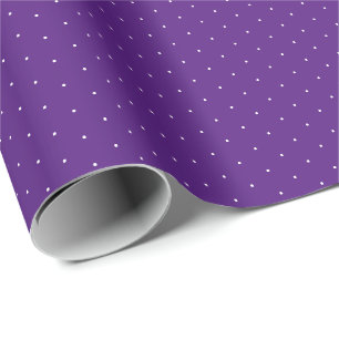 Purple Violet white tiny polka dots pattern gift Wrapping Paper