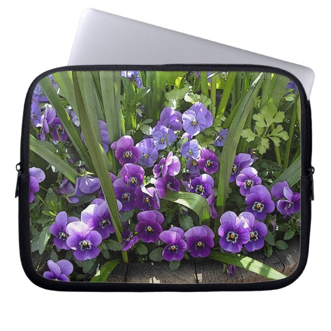 Purple Violets Laptop Sleeve (Front)