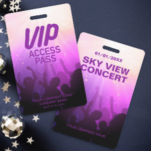 Purple VIP All Access Concert Badge