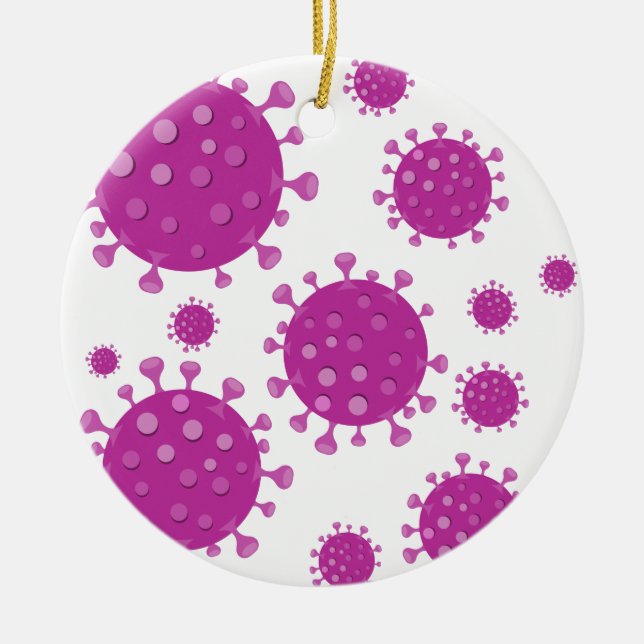 Purple Viral Particle Ceramic Ornament (Front)