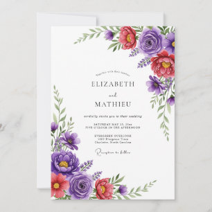Purple Vivid Spring Wedding Invitation