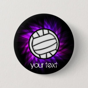 Purple Volleyball 2 Inch Round Button