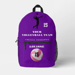 purple VOLLEYBALL backpacks girls player sports 1
