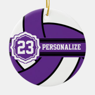 Purple Volleyball   DIY Name and Number Ceramic Ornament