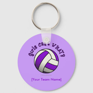 Purple Volleyball Keychain