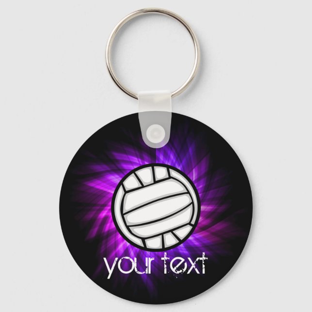 Purple Volleyball Keychain (Front)