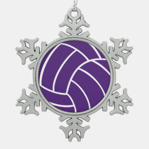 Purple Volleyball Ornament