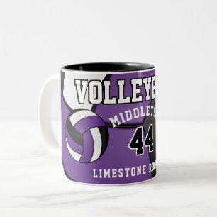 Purple Volleyball Sport  Two-Tone Coffee Mug