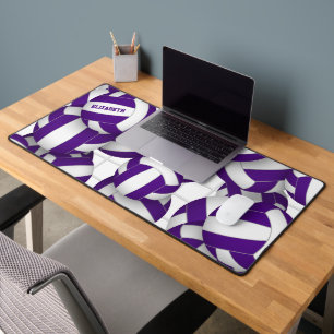 purple volleyball team colours athlete name desk mat