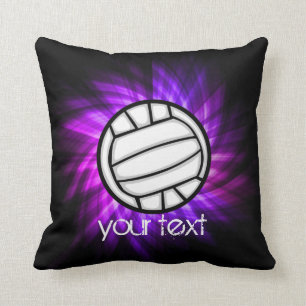 Purple Volleyball Throw Pillow