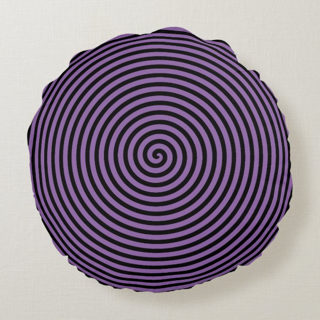 Purple Vortex Round Pillow (Back)