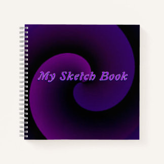 Purple Vortex Sketch Spiral Notebook