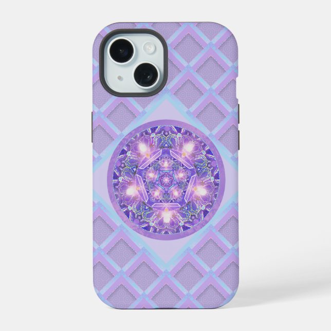 Purple W1 iPhone 15 Case (Back)