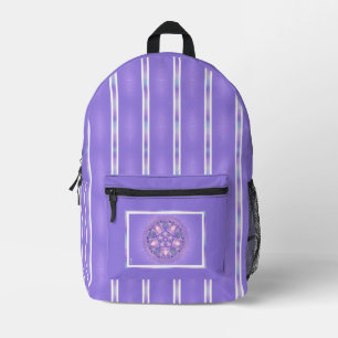 Purple W1 Printed Backpack