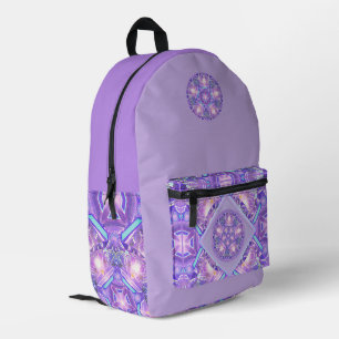 Purple W1 Printed Backpack