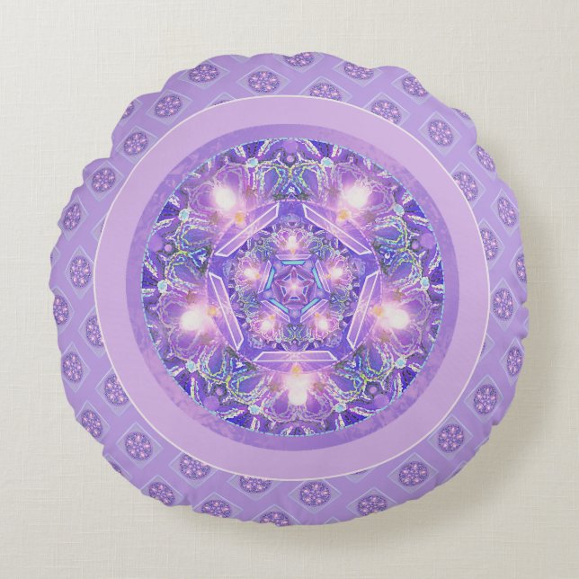 Purple W1 Round Pillow (Front)