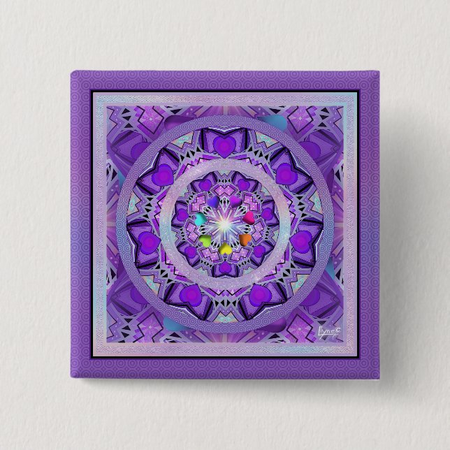 Purple W2 2 Inch Square Button (Front)