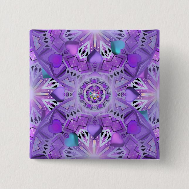 Purple W2 2 Inch Square Button (Front)