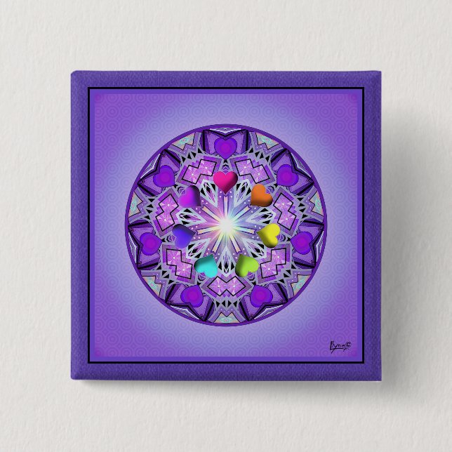 Purple W2 2 Inch Square Button (Front)