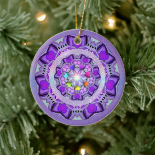 Purple W2 Ceramic Ornament