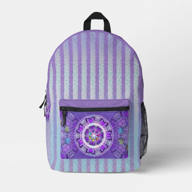 Purple W2 Printed Backpack (Front)