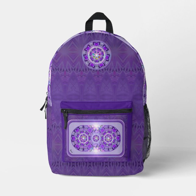 Purple W2 Printed Backpack (Front)