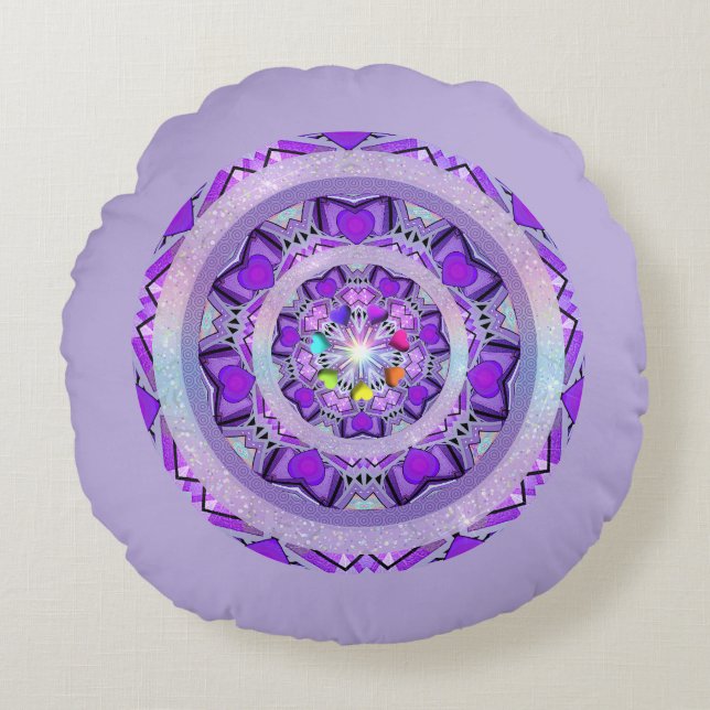 Purple W2 Round Pillow (Front)