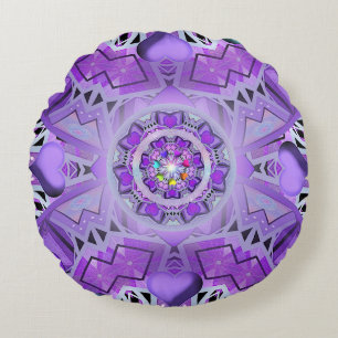 Purple W2 Round Pillow