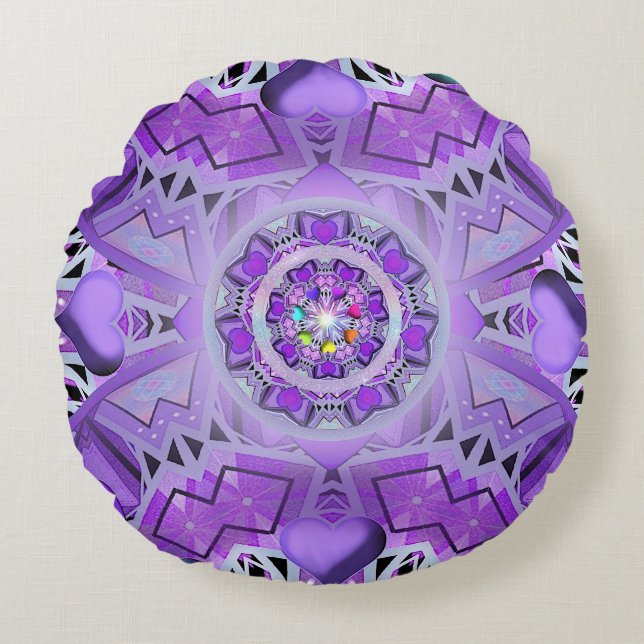 Purple W2 Round Pillow (Front)