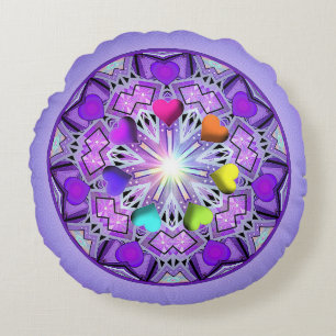 Purple W2 Round Pillow