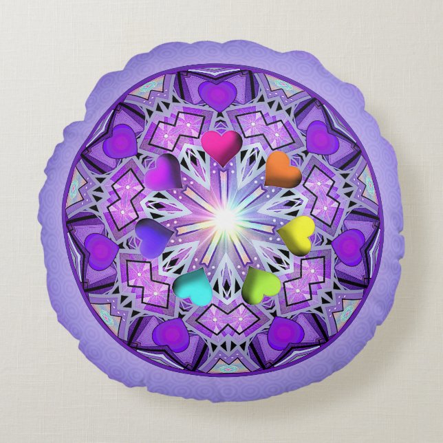 Purple W2 Round Pillow (Front)