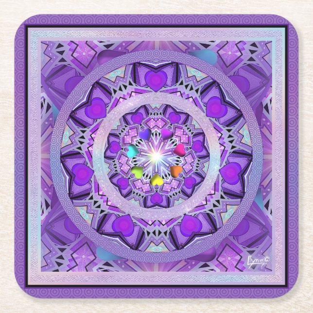 Purple W2 Square Paper Coaster (Front)