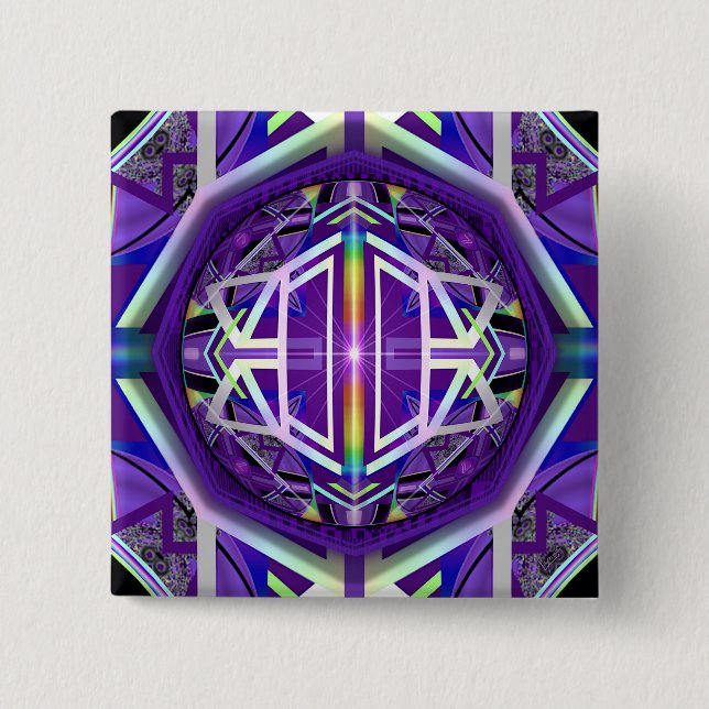 Purple W3 2 Inch Square Button (Front)