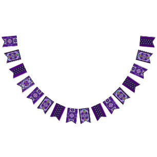 Purple W3 Bunting Flags