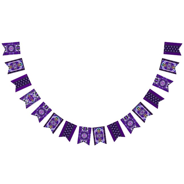 Purple W3 Bunting Flags (All)