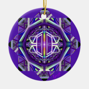 Purple W3 Ceramic Ornament