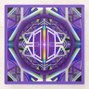 Purple W3 Glass Coaster