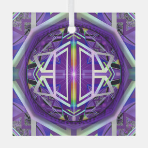 Purple W3 Glass Ornament