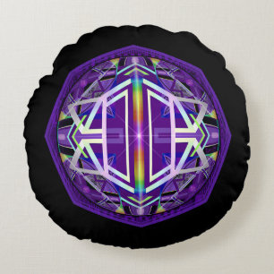 Purple W3 Round Pillow