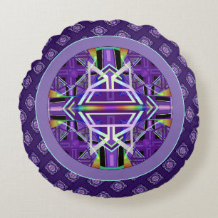 Purple W3 Round Pillow