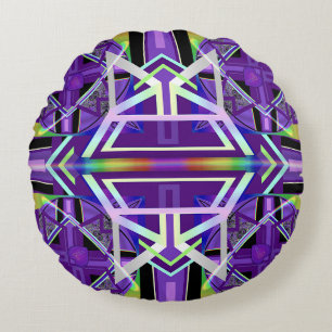 Purple W3 Round Pillow