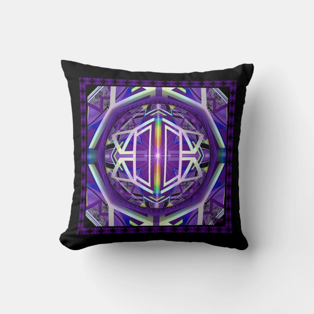 Purple W3 Throw Pillow (Front)