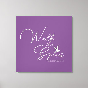 Purple Walk in the Spirit Bible Verse  Canvas Print