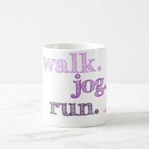 PURPLE WALK JOG RUN (font SHADED) Coffee Mug